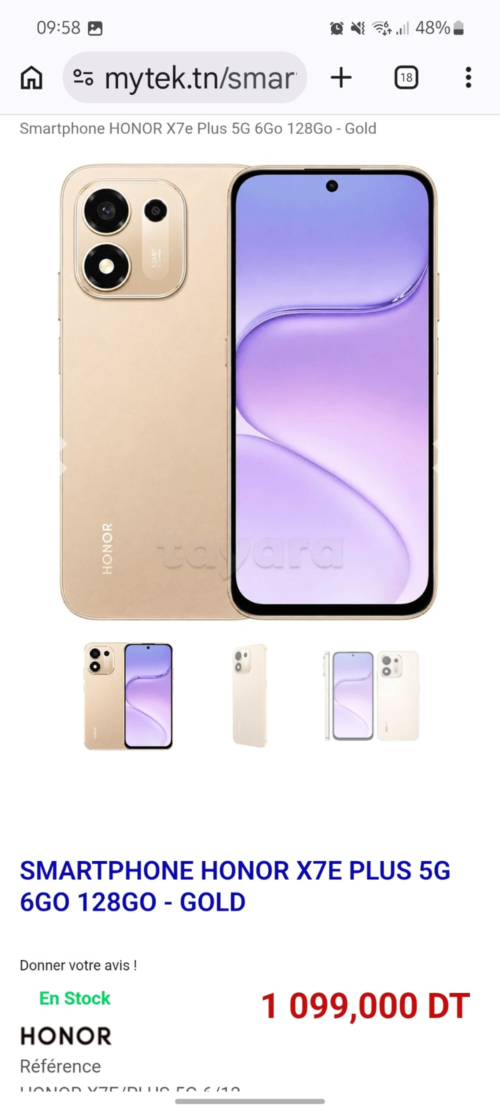 HONOR X7E PLUS 6/128 GO 5G jdid bakou