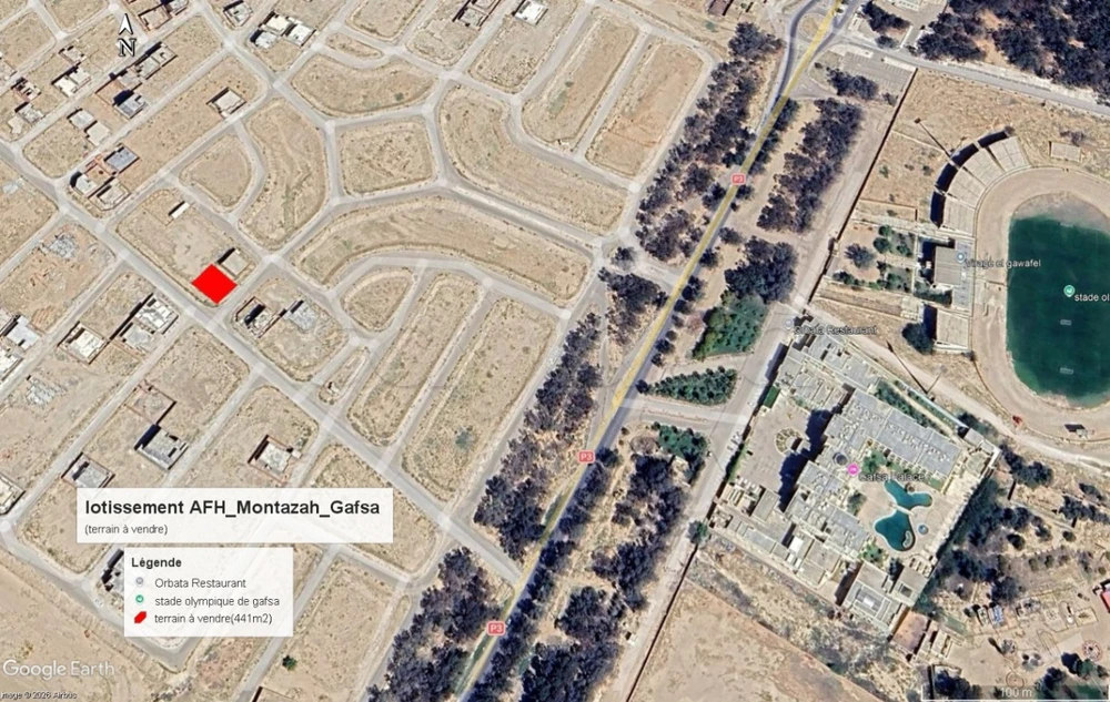 A vendre_ Gafsa_ lot 441m2 à Ras El kef ( cité AFH Montazah)للبيع مقسم بموقع ممتاز_تقسيم المننزه_راس الكاف_قفصة