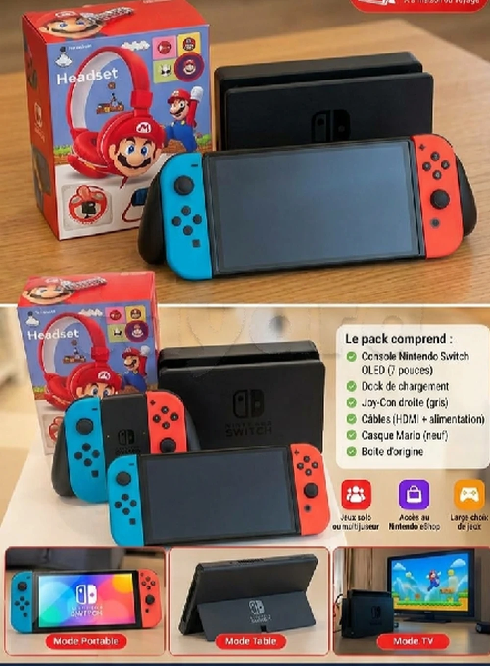 NINTENDO SWITCH OLED PATCH PLUSIEURS JEUX INCLUS