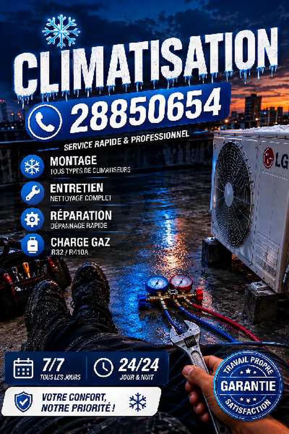 service climatisation/plombier chauffagiste grand Tunis 28850654