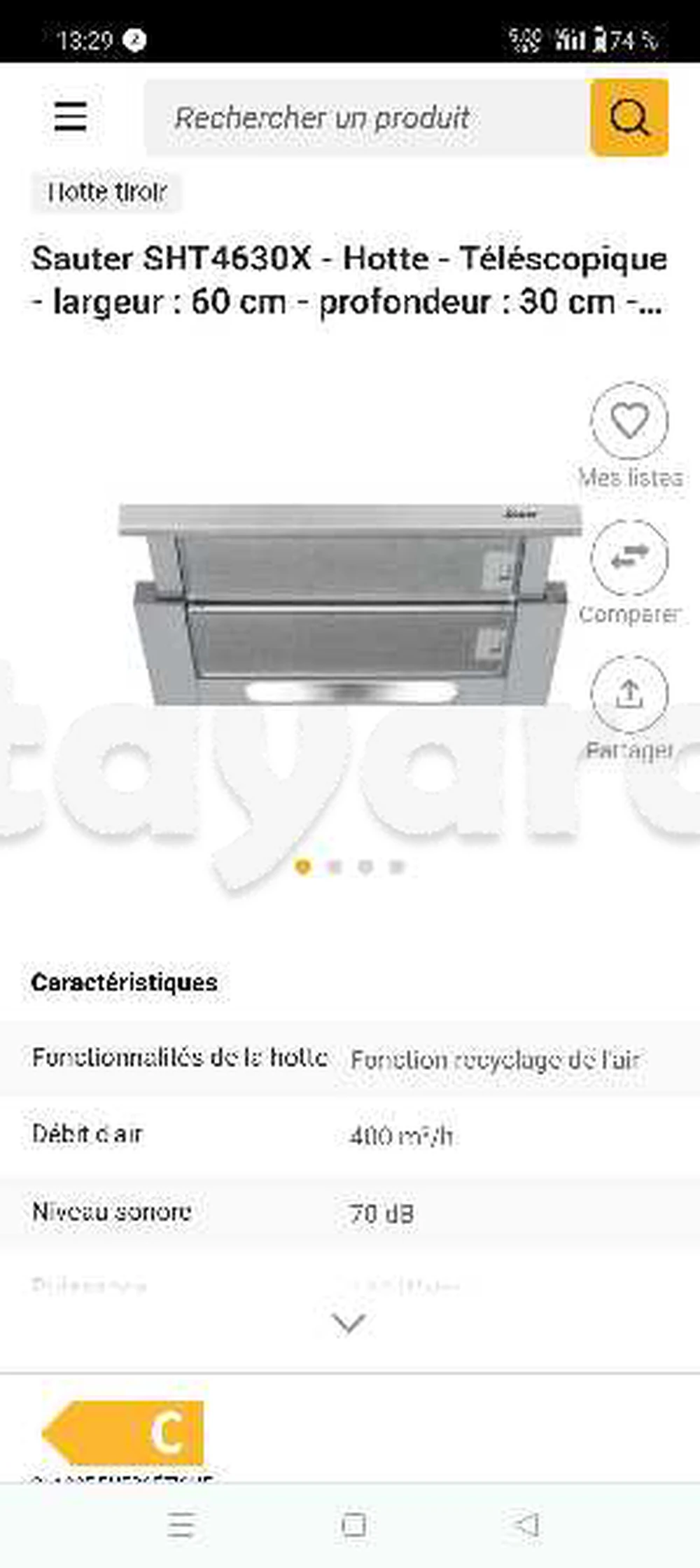 hotte encastrable