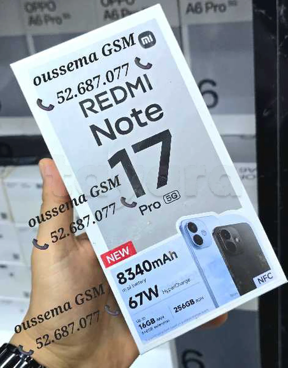 Xiaomi Redmi Note 17 pro 5g Snapdragon 🐲6s Gen 4 Neuf cacheté 
📞52687077📞