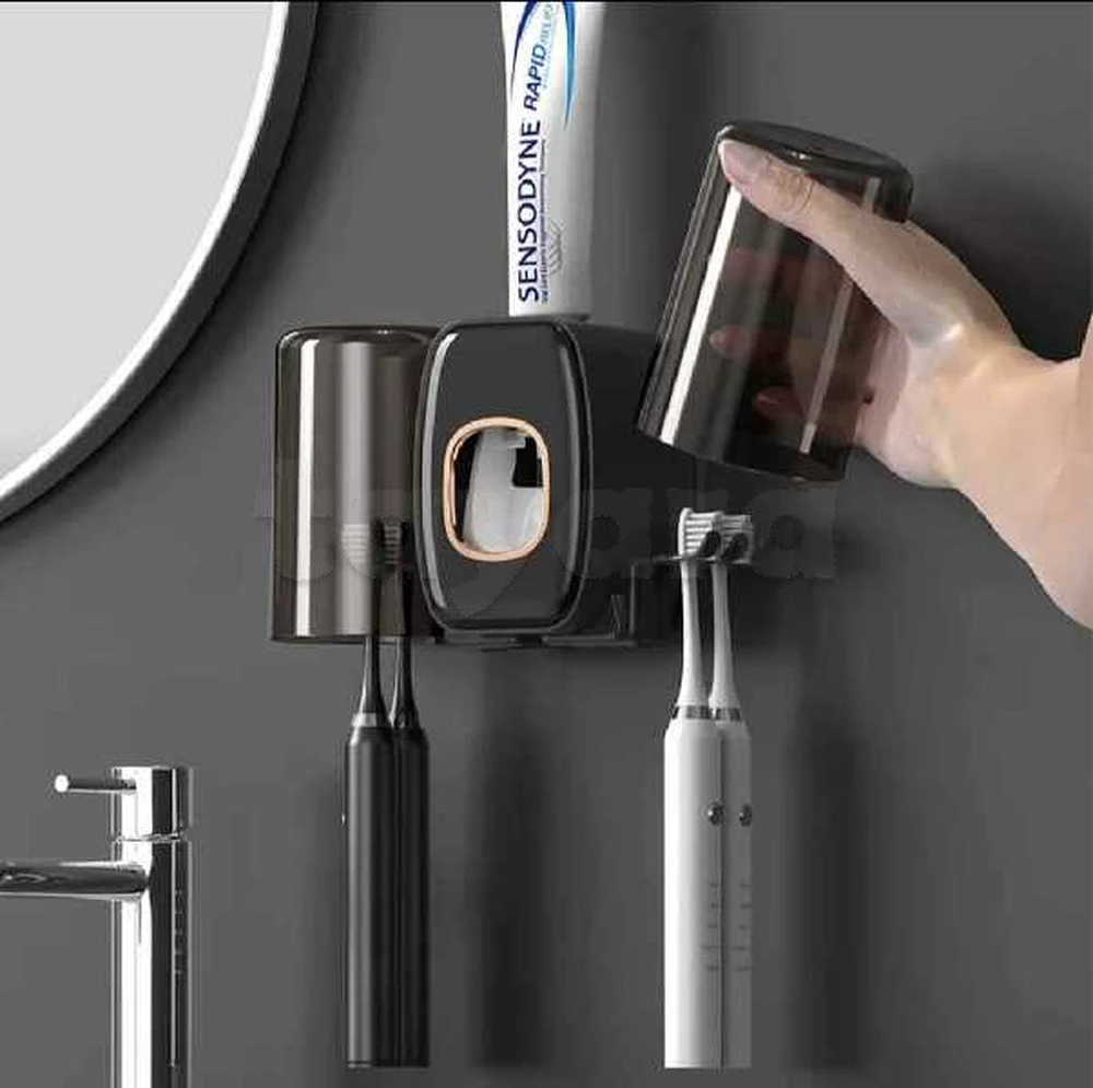 Porte Brosse à dents Mural avec Distributeur automatique de dentifrice