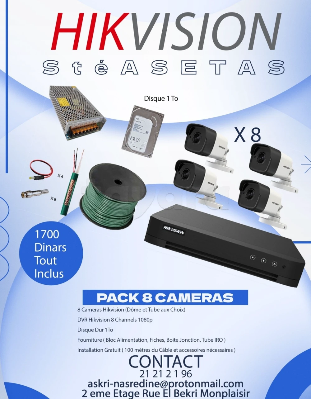 Pack 8 Caméra Surveillance Hikvision