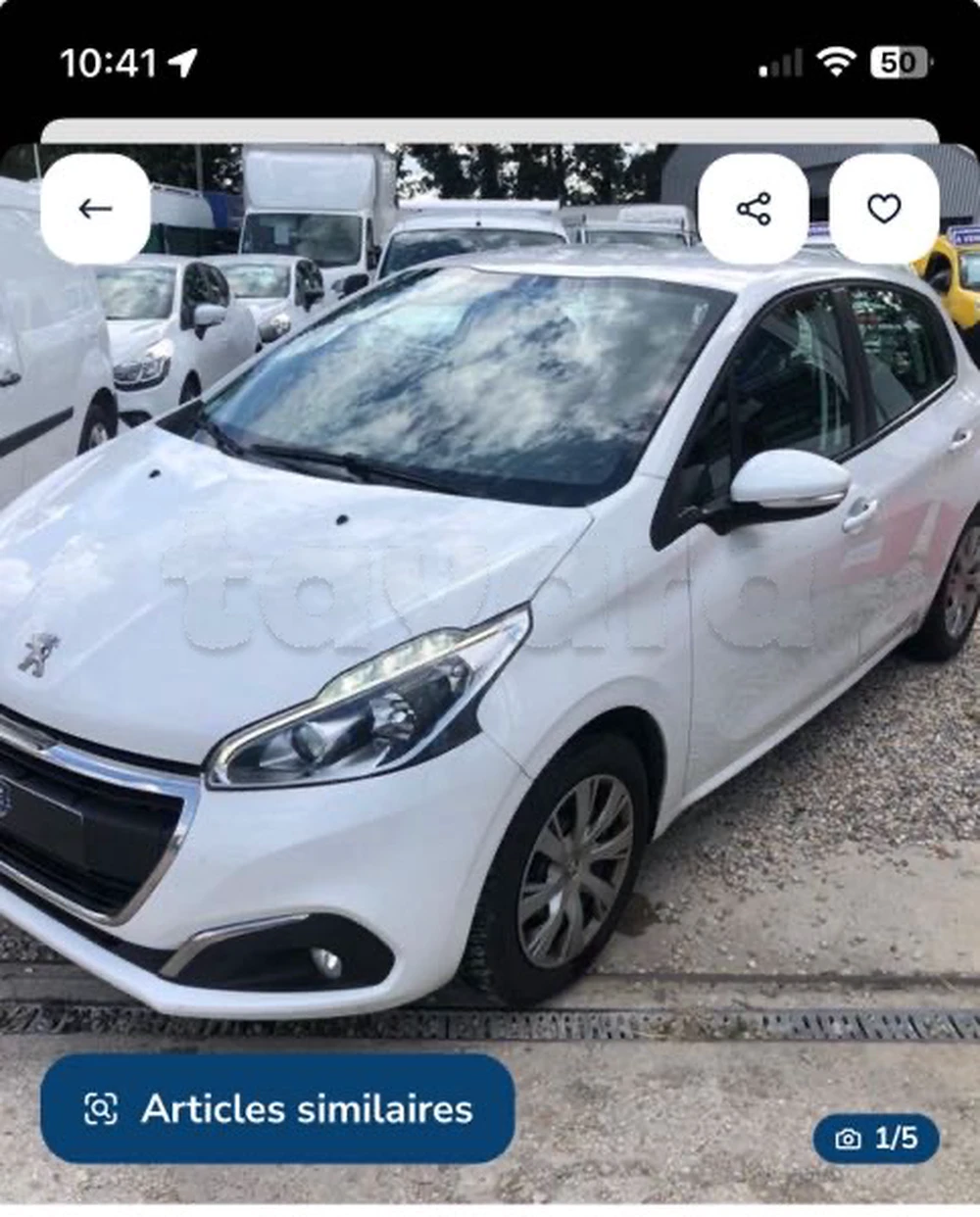 Carte voiture Peugeot 208