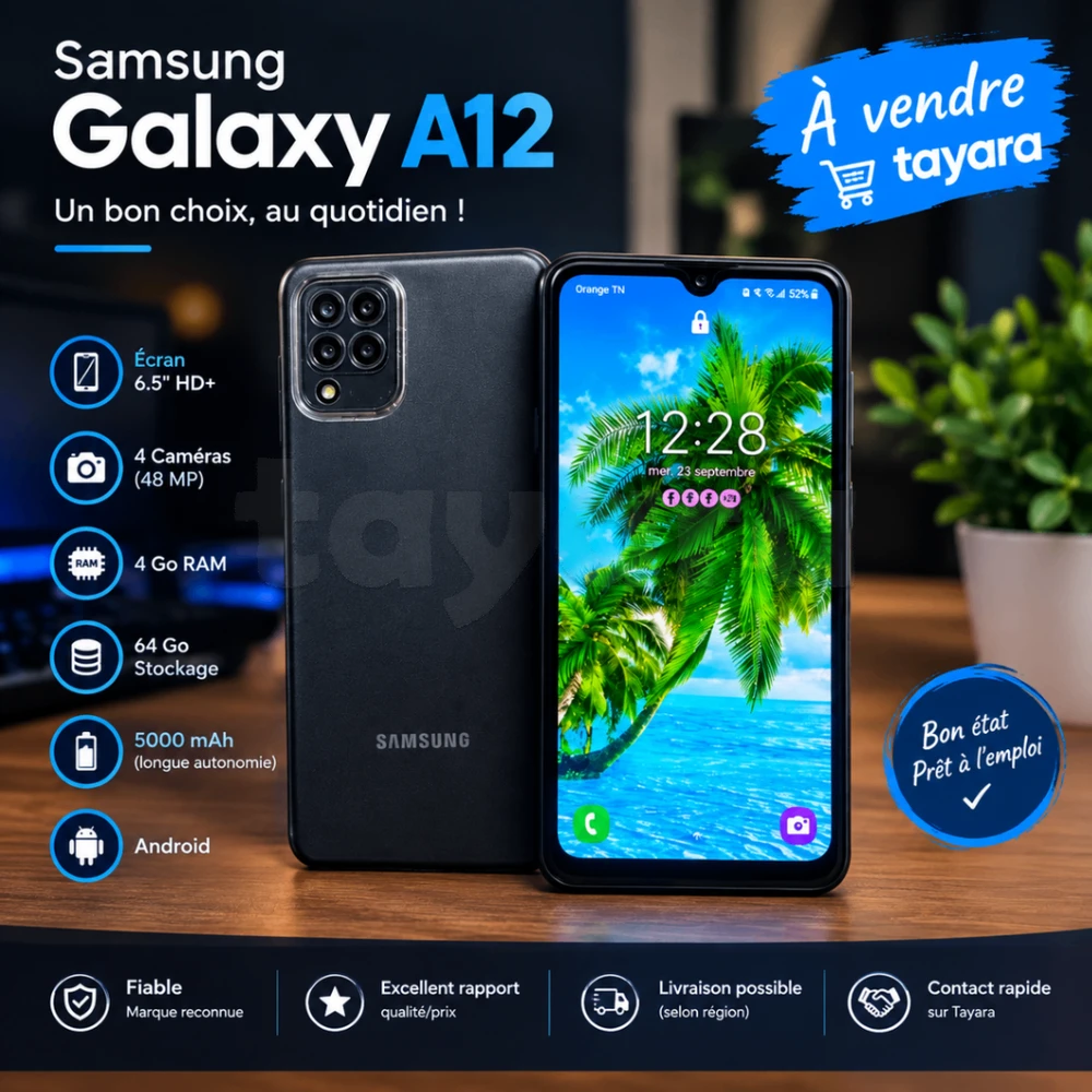 📱 Samsung Galaxy A12 – État très propre - New⚡️✨️
