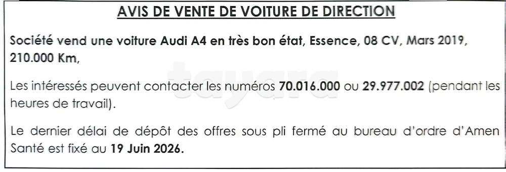 Carte voiture Audi A4