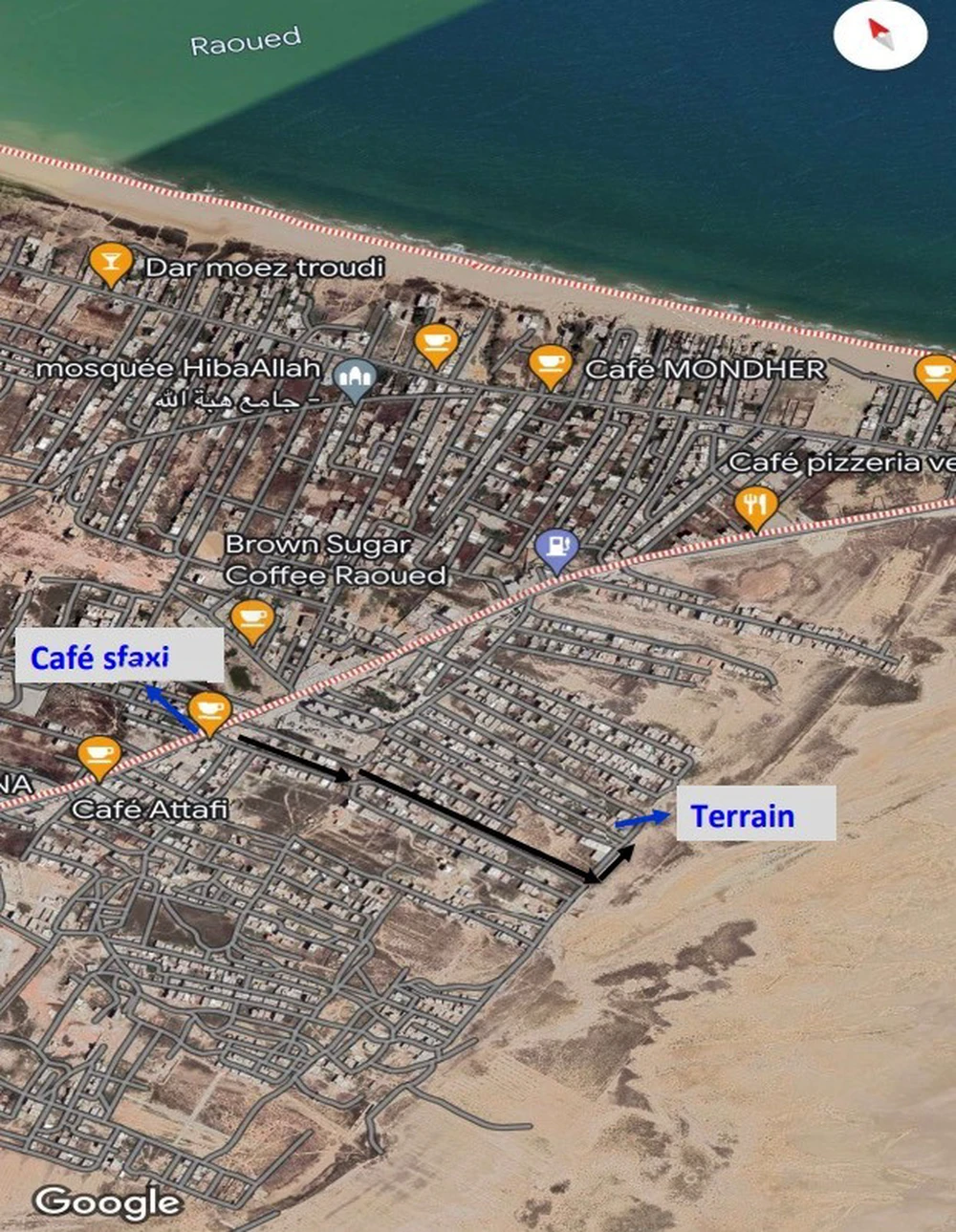 terrain a raoued plage