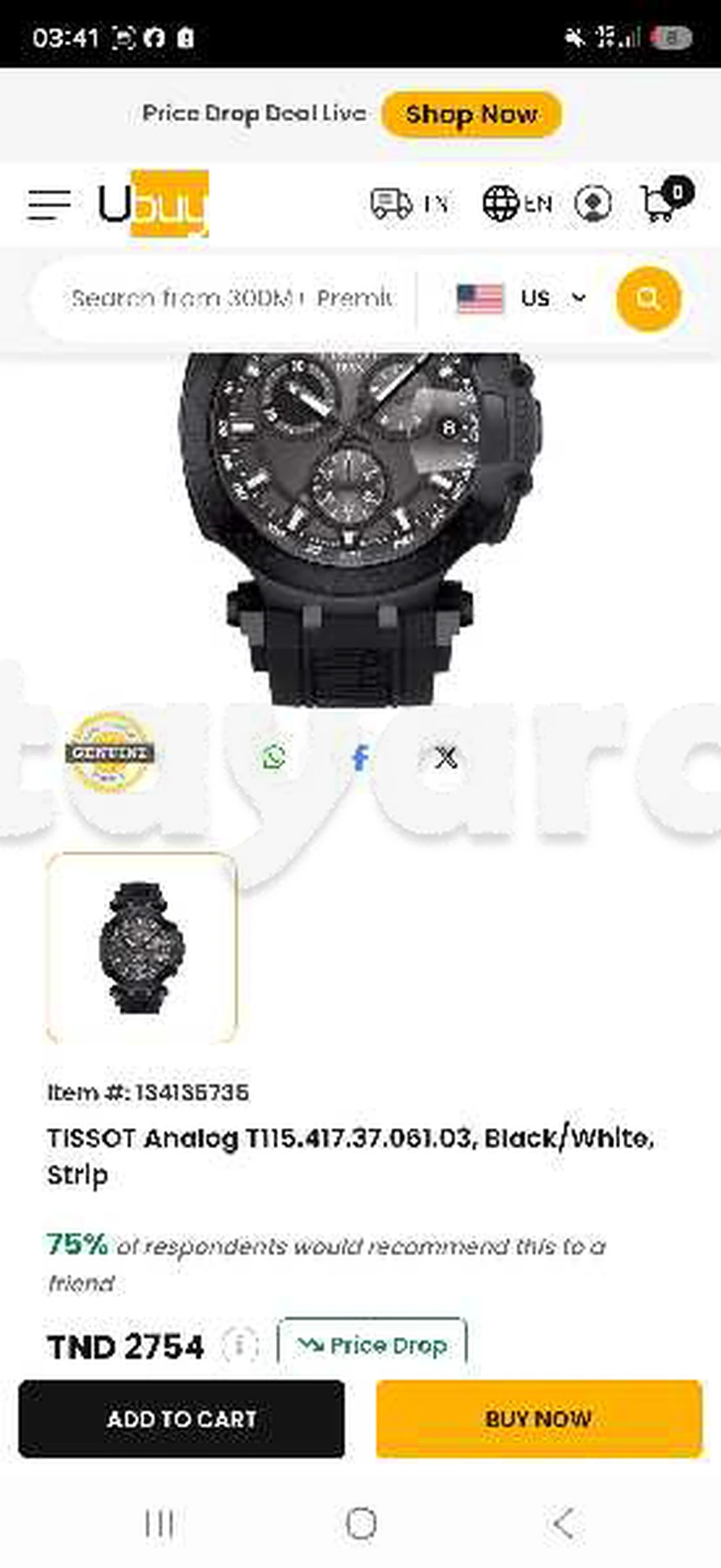TISSOT T RACE CHRONOGRAPHE