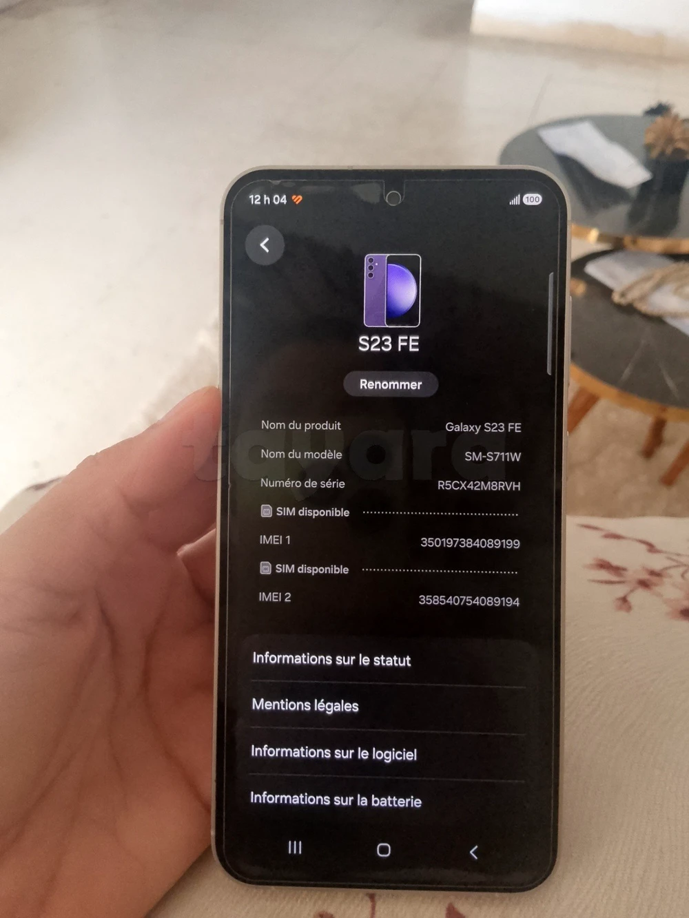 S23 FE a vendre en très bon état