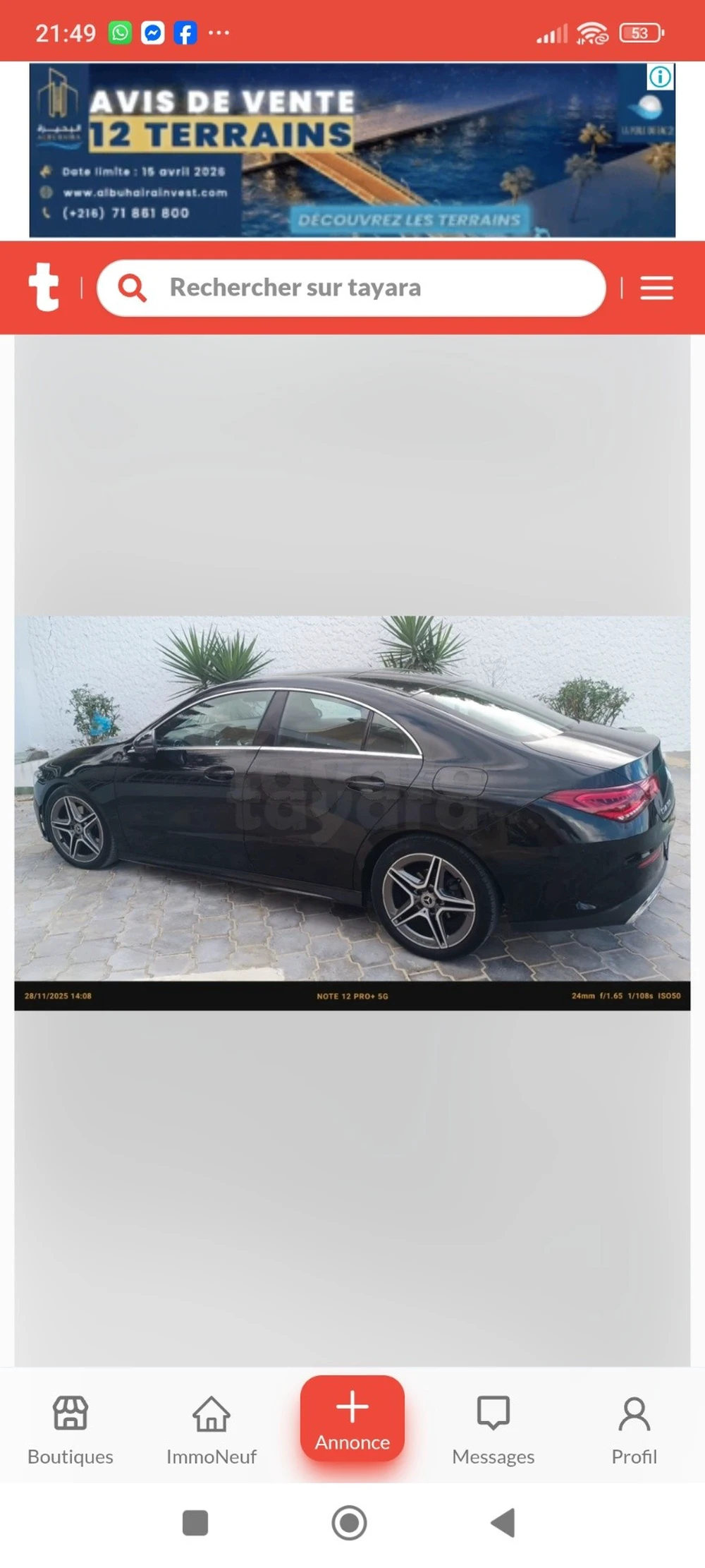 Carte voiture Mercedes-Benz Classe CLA