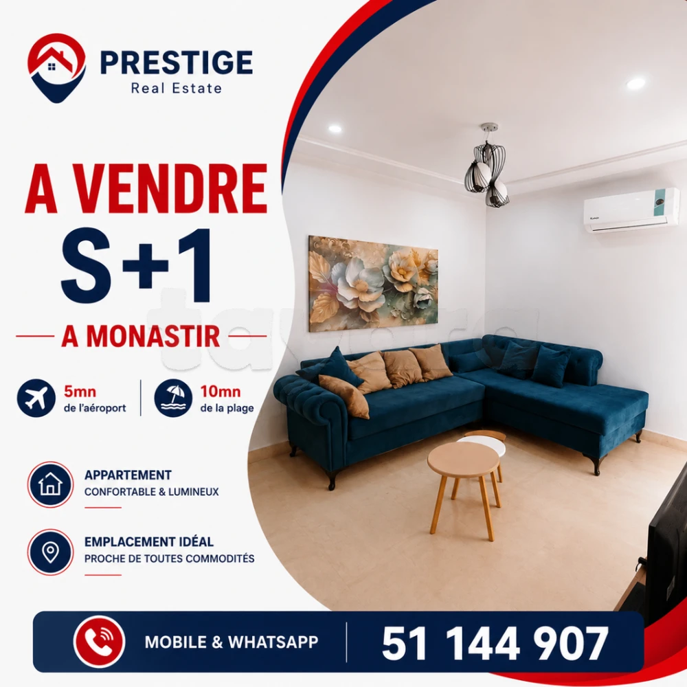 À Vendre S+1 à Skanes Monastir