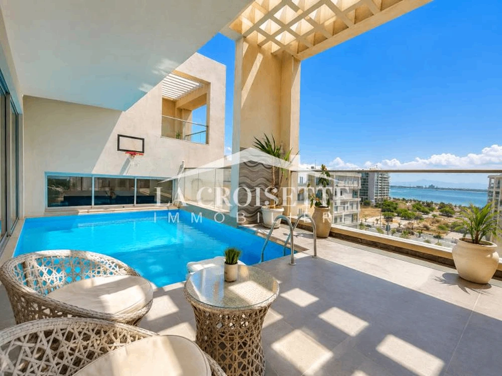 Penthouse meublé S+4 avec piscine et vue sur lac à louer au Lac2 ZAL2332