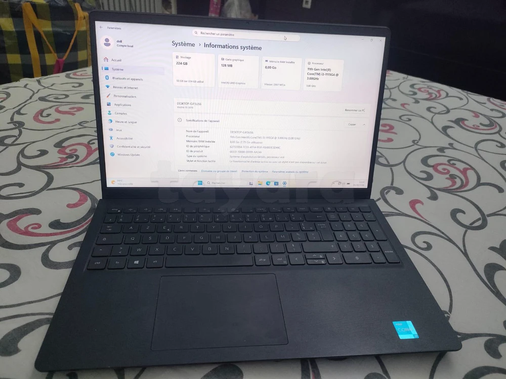 Pc portable Dell vostro i3 8g / 256