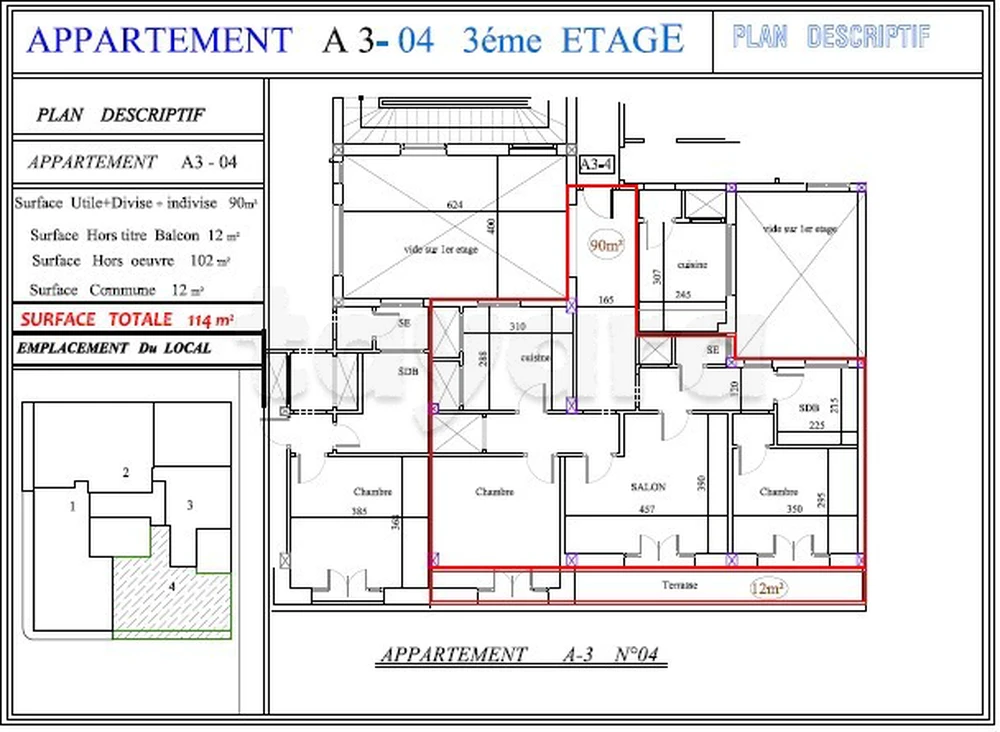 APPARTEMENT PRES DE LA BANQUE CENTRALE SOUSSE TEL : 55 52 52 55