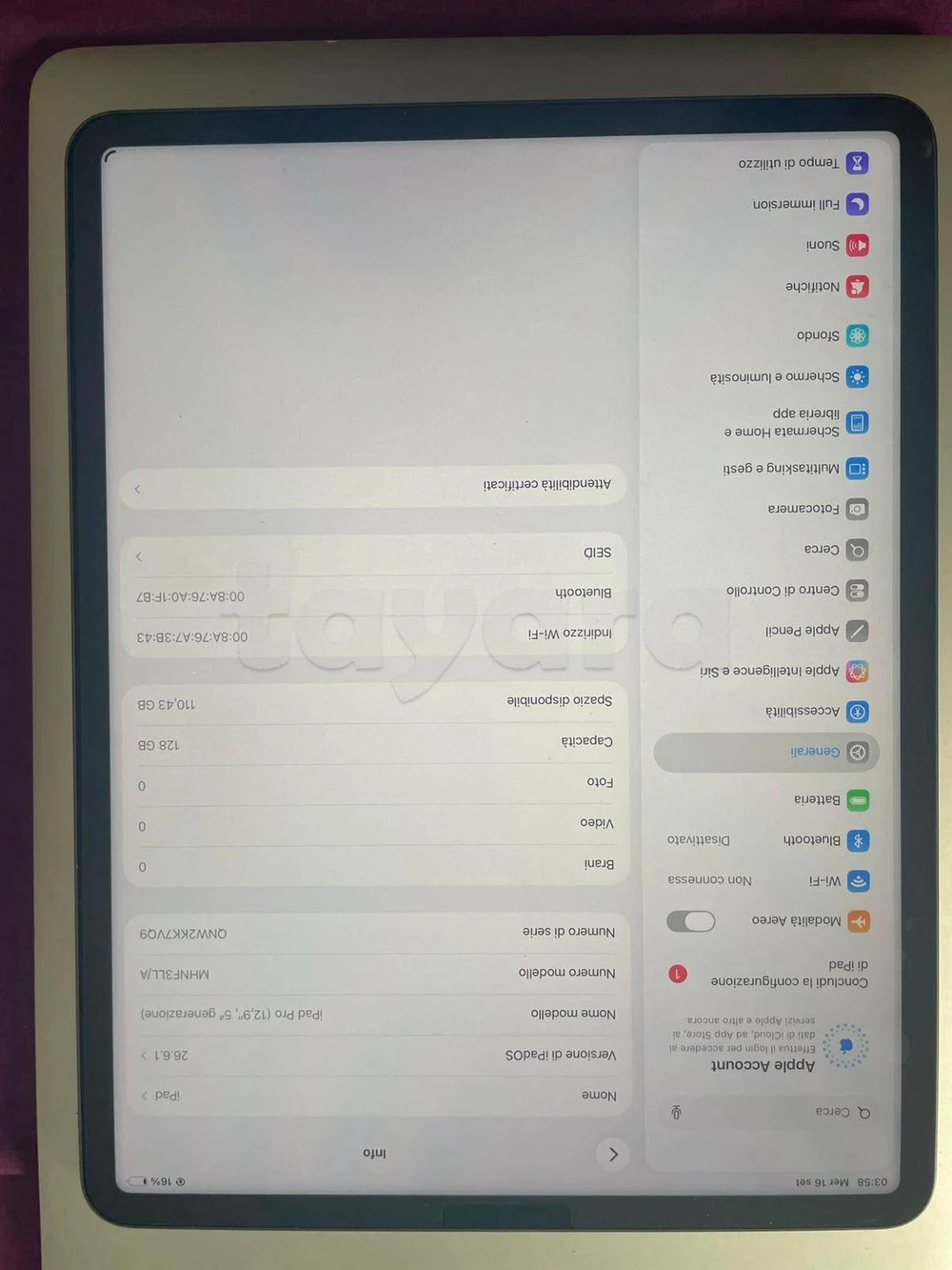 ipad pro 12,9" , 5ème génération