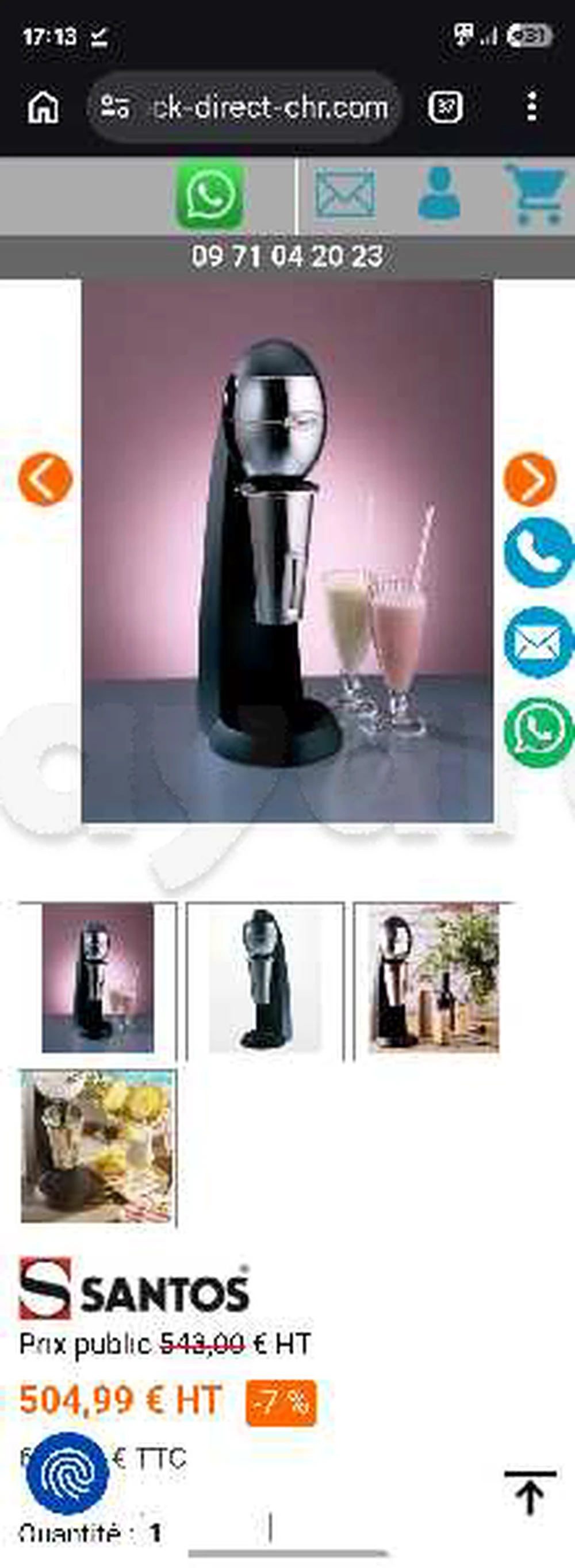 Shaker électrique professionnel Santos 54 (Mixeur Milkshake / Café frappé)