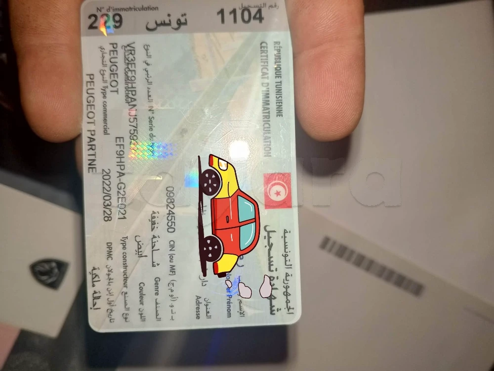 Carte voiture Peugeot Partner