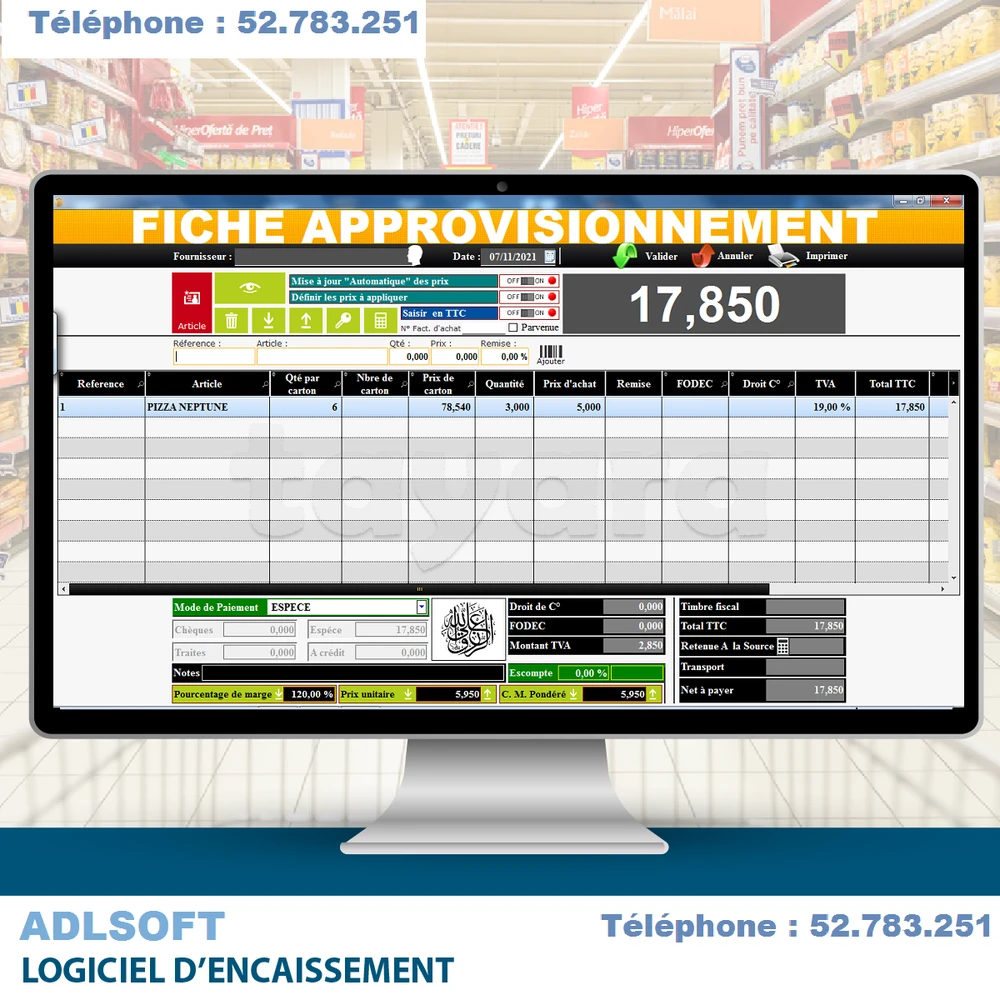LOGICIEL GESTION CAFE SUPRETTE PARAPHARMACIE DRUGSTORE Téléphone : +216 52 783 251