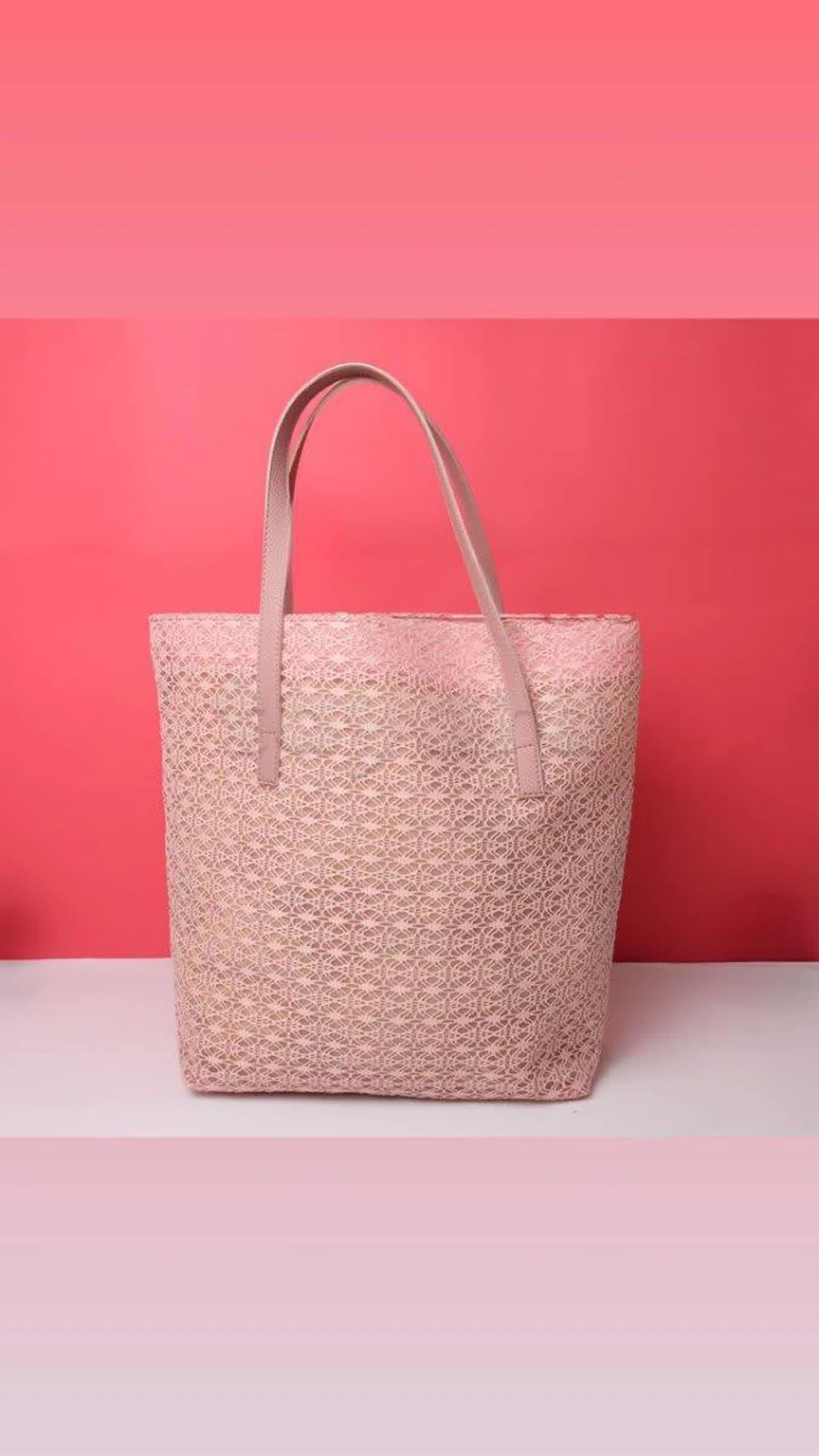 Sac de plage / cabas femme rose - grand format